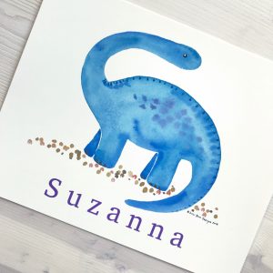 Personalized Dinosaur Art Print