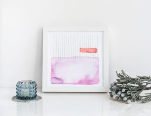 Pink Abstract Watercolor Print