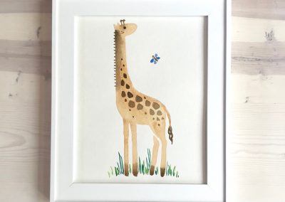 Giraffe Nursery Watercolor Art