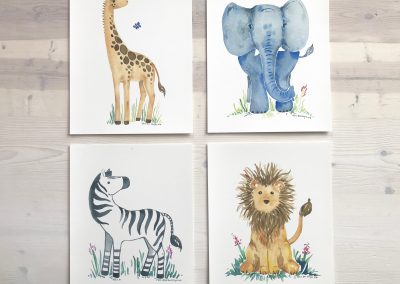 Safari Animals Watercolor Set