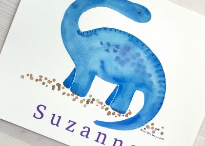 Personalized Dinosaur Art Print