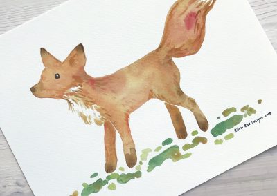 Fox Watercolor Nursery Art
