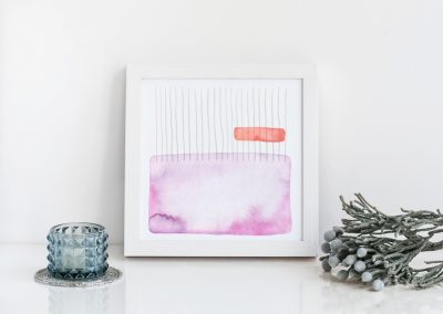 Pink Abstract Watercolor Print